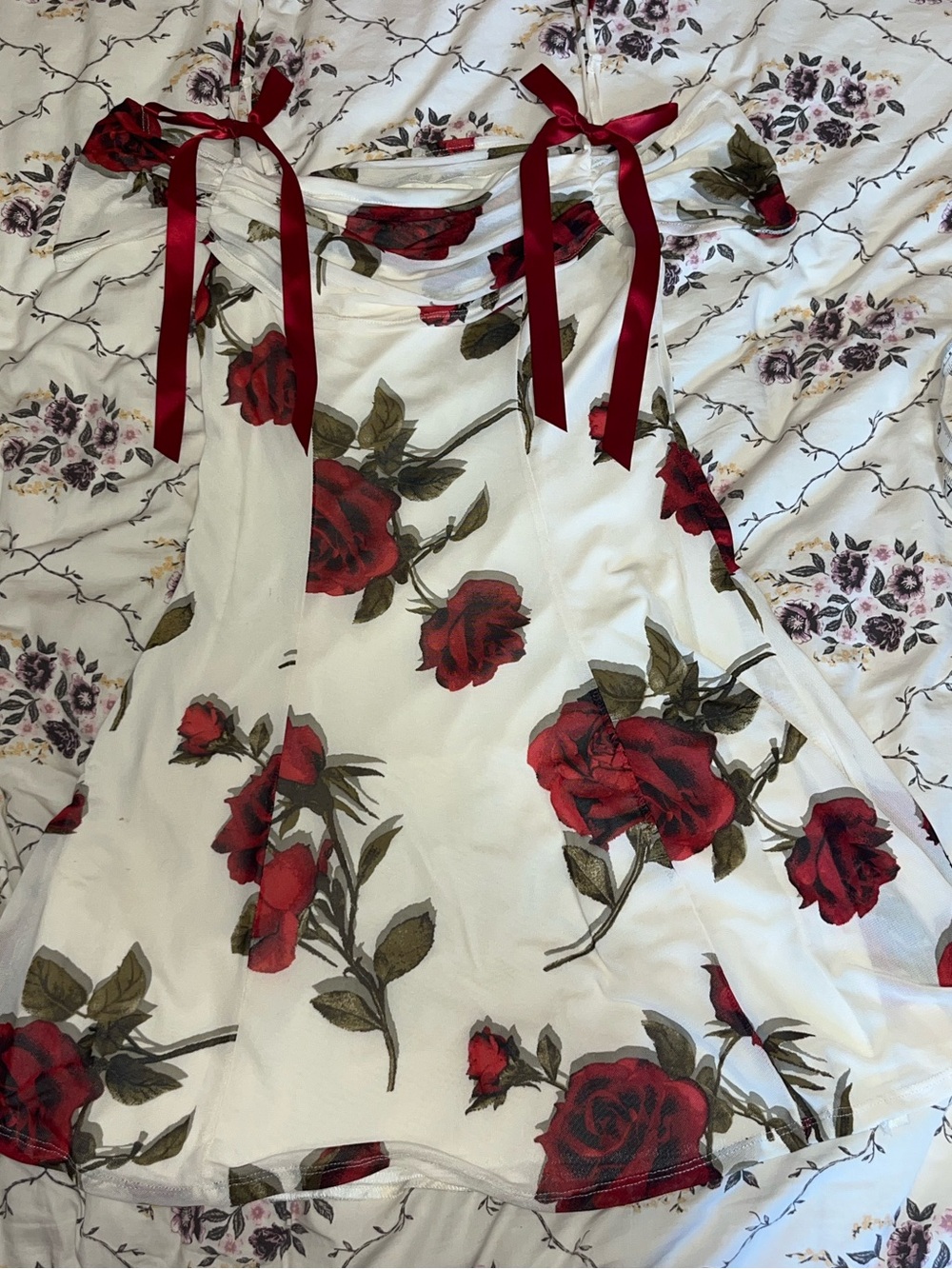 Mesh Floral Mini Dress - Picture 6 of 7